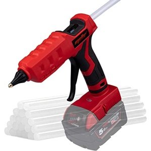 Cordless Hot Glue Gun for Milwaukee 18V Battery, (Battery NOT Included) 100W Handheld Battery Powered Glue Gun Kit with 20PCS Full Size Glue Sticks for Arts & Crafts & DIY, Tool Only