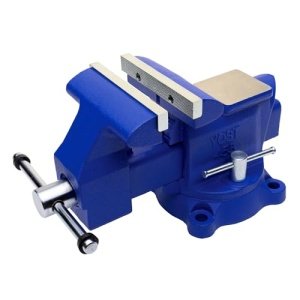 Yost Vises 455 Combination Vise | 5.5 Inch Jaw Width Heavy-Duty Utility Pipe and Bench Vise |Secure Grip with Swivel Base| Made with Cast Iron and Steel U Channel Bar | Blue